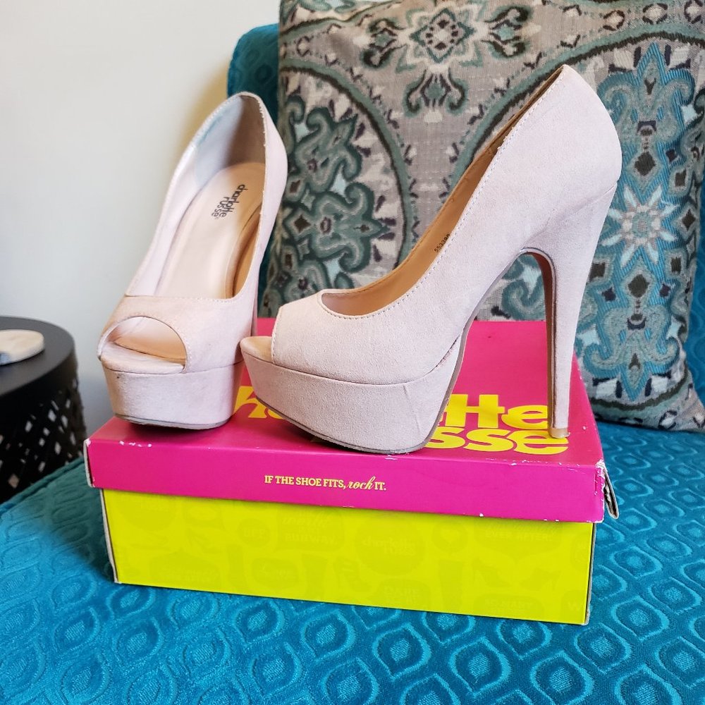Blush Peep-Toe Pumps